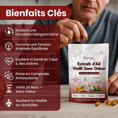 Extrait d'Ail Vieilli — Cliniquement Étudié pour Votre Tension et Votre Cœur CL